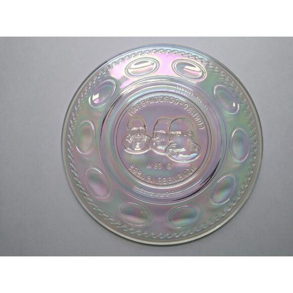 Carnival Glass Iridescent Apollo 12 Space Astronaut Plate Wheaton Glass NASA '69 - Picture 3 of 4